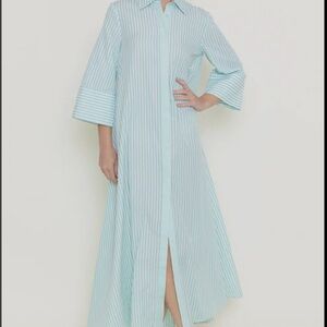 Dress Forum Light Blue Striped Long Sleeve Dress